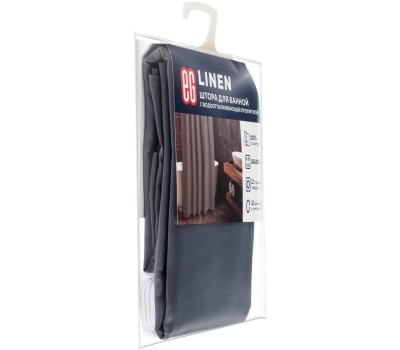 Штора для ванной ЕГ (540) LINEN Штора для ванной Серая