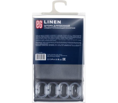 Штора для ванной ЕГ (540) LINEN Штора для ванной Серая