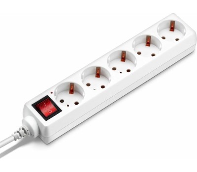 Сетевой удлинитель BURO BU-PS5.5/W, 5м, белый
