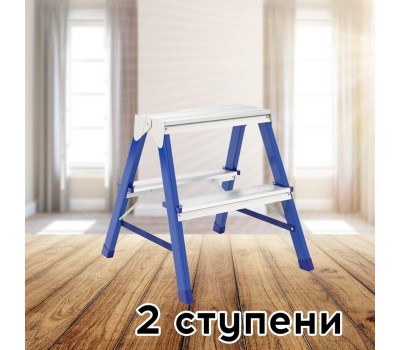 Стремянка СИБРТЕХ Стремянка двухсторонняя 2 ступени, сталь профиль, стальные ступени, Россия 97982