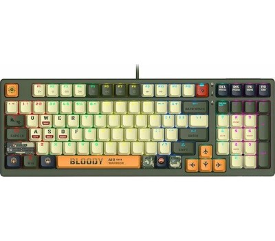 Клавиатура A4TECH Клавиатура Bloody S98 Aviator, проводная, USB, механическая, зеленый