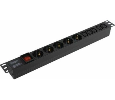 Exegate EX280866RUS Блок розеток ExeGate ServerPro PDU-19H008 Al-5C135S-C14-SW, 19