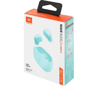 TWS наушники JBL Наушники Wave Flex, Bluetooth, вкладыши, мятный [ wflexmit]
