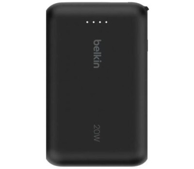 BELKIN Внешний аккумулятор BoostСharge Power Bank 10000mAh USB-C 20W со встроенным кабелем USB-C. Цвет: черный