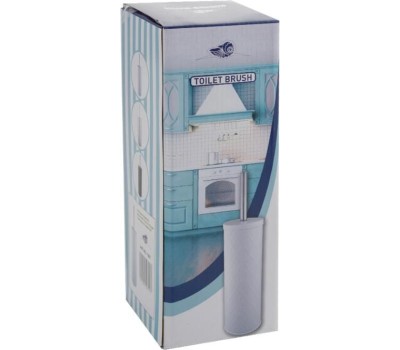 САНАКС - Ёрш для унитаза напольный, БЕЛЫЙ, эмаль с узором, из нержавеющей стали марки 410, 1507