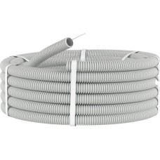 REXANT (28-0025-2) ТРУБА ГОФРИРОВАННАЯ ИЗ ПВХ O25 ММ С ЗОНДОМ, БУХТА 50 М/УП., СЕРАЯ