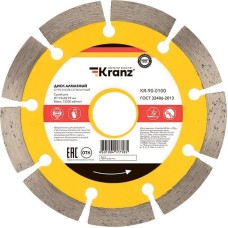 Диск алмазный KRANZ (KR-90-0100) Диск алмазный отрезной сегментный 115x22,2x2x10мм