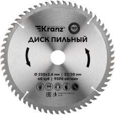 Диск пильный KRANZ (KR-92-0129) Диск пильный 250 мм х 60 зуб х 32/30 мм