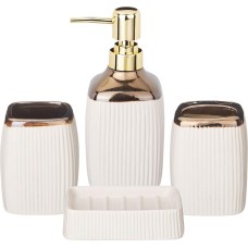 Аксессуары д/ванной комнаты LEFARD 755-1003 набор для ванной 400мл 7,6*7,6*17см (4 предмета)