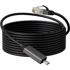 BURO Кабель BU-USB-C-LAN100-2m, USB Type-C (m) (прямой) - RJ-45 (m) (прямой), GOLD , 2м, пакет, черный