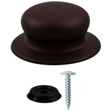 MULTIDOM Ручка для крышки с саморезом (коричневая). Диаметр 6 см. (только кратно упаковке) МГ76-279