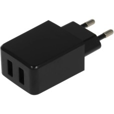 BORASCO Сетевое зарядное устройство 2xUSB-A, USB-C, 2.1A, черный [20652]