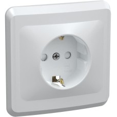IEK Розетка силов. Вега ERV14-K01-16-DM одинар. скрыт. зазем. штор. крыш. IP20 белый (упак.:1шт)