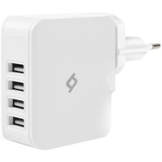 TTEC Сетевое зарядное устройство Quattro Worldwide Travel Charger 5.1A / 25W 4 USB Port. Цвет: белый