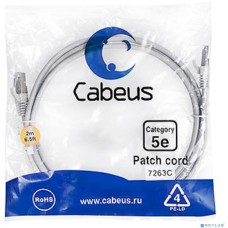 Cabeus PC-FTP-RJ45-Cat.5e-2m Патч-корд F/UTP, категория 5е, 2xRJ45/8p8c, экранированный, серый, PVC, 2м