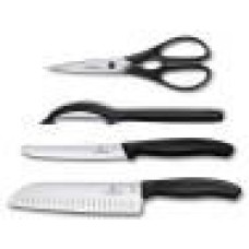 VICTORINOX Набор ножей кухон. Swiss Classic Kitchen Set, 4 pieces 6.7133.4G (6.7133.4G) компл.:4предм. черный подар.коробка