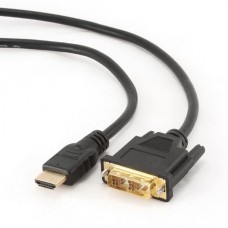 CABLEXPERT Кабель HDMI-DVI CC-HDMI-DVI-6, 19M/19M, 1.8м, single link, черный, позол.разъемы, экран, пакет (043458)