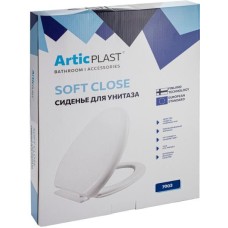 Articplast - Сиденье для унитаза с крышкой, универсальное, с системой плавного опускания микролифт, из высокопрочного ABS пластика, П - образное, цвет белый. Р04