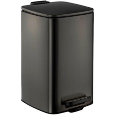 САНАКС - Ведро из нержавеющей стали, с педалью, квадратное, 8 литров, крышка микролифт, цвет ГРАФИТ. 10858