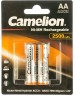 Аккумулятор CAMELION (6107) AA-2500mAh Ni-Mh BL-2 (NH-AA2500BP2, аккумулятор,1.2В)