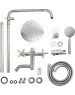 Душевой комплект MAGNUS 9238 Смеситель+стойка душевая тропический душ металлокерамика, с двумя лейками из нержавеющей стали марка 304