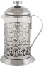 Чайник заварочный MALLONY Чайник/кофейник (кофе-пресс) OLIMPIA, 600 мл, из жаропрочного стекла, в корп из нерж ст, T046-600ML (950137)