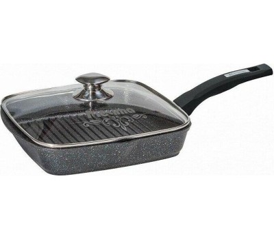 Сковорода МЕЧТА С64803 Гранит star 24*24 см с несъемной ручкой и стекл. крышкой