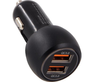 Автомобильное зарядное устройство CARLINE CH-2QC адаптер 2хUSB Quick Charge 3.0 в прикуриватель 12В черный в коробке