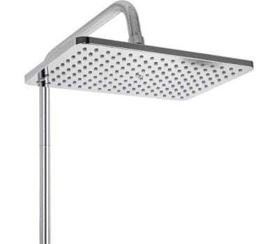 Смеситель для ванны и душа FABIA 9675 Смеситель + стойка душевая тропический душ хромированный, с двумя лейками, с длинным изливом, корпус латунь