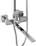 Смеситель для ванны и душа FABIA 9675 Смеситель + стойка душевая тропический душ хромированный, с двумя лейками, с длинным изливом, корпус латунь