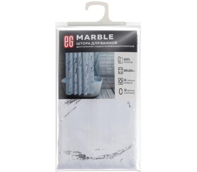 Штора для ванной ЕГ (551) Marble Штора для ванной белая
