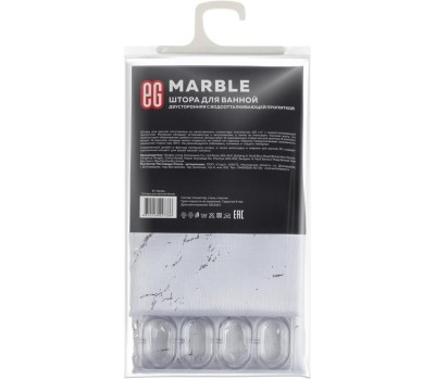 Штора для ванной ЕГ (551) Marble Штора для ванной белая