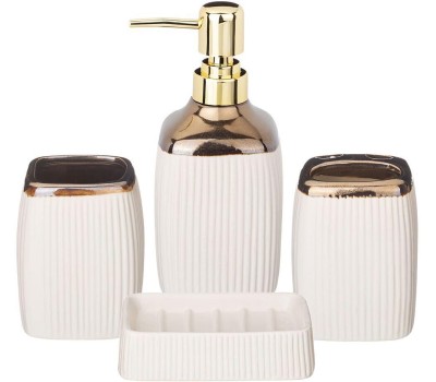 Аксессуары д/ванной комнаты LEFARD 755-1003 набор для ванной 400мл 7,6*7,6*17см (4 предмета)