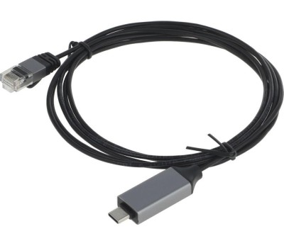 BURO Кабель BU-USB-C-LAN100-2m, USB Type-C (m) (прямой) - RJ-45 (m) (прямой), GOLD , 2м, пакет, черный