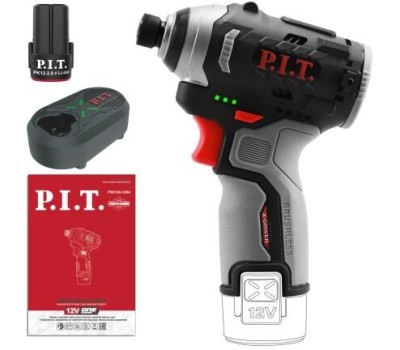 Винтоверт P.I.T. Винтоверт IMPACT аккум. бесщёточный PSD12K-120A/1 (12В, 120Нм, 3 ск, HEX 1/4
