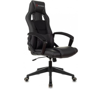 Кресло компьютерное игровое ZOMBIE Кресло игровое Arena черный ткань/эко.кожа крестов. пластик