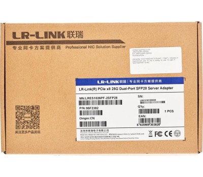 Сетевой адаптер LR-LINK Сетевой адаптер LRES1026PF-2SFP28 Mellanox ConnectX-4 PCI-E 3.0 x8 25GB 2 x SFP28