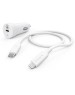 HAMA Автомобильное зарядное устройство H-183297, USB-C, 8-pin Lightning, 18Вт, 3A, белый [00183297]