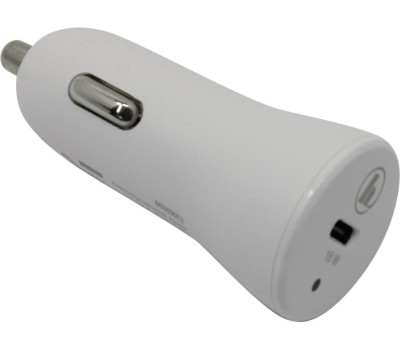 HAMA Автомобильное зарядное устройство H-183297, USB-C, 8-pin Lightning, 18Вт, 3A, белый [00183297]