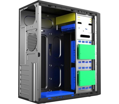 FOXLINE Корпус MidiTower FL-301 450W черный (ATX, 450W, 4xUSB2.0 Type-A) (FL-301-FZ450R)