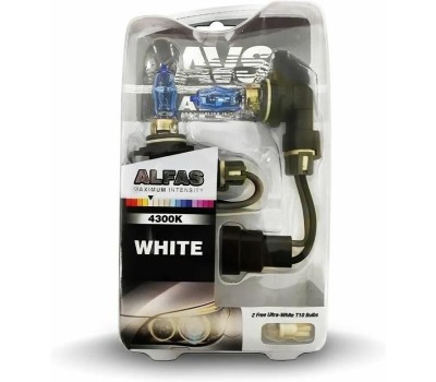 Лампа галогенная AVS Газонаполненные лампы ALFAS Maximum Intensity 4300K H13 12V 75/85W, комплект 2+2 (W5W) шт