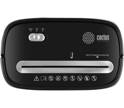 шредеры CACTUS Уничтожитель бумаг CS-SH-P4, P-4, 4х35 мм, 8 лист. одновременно, 15л