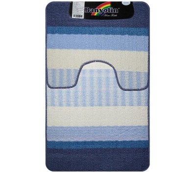 САНАКС - Коврик в ванную СТАР-ЛООП, двойной, СИНИЙ, 550 х 900, 550 х 450 мм, 100% полиэстер 00822