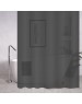 Штора САНАКС 06-12 Штора для ванной комнаты, ГРАФИТ матовая, рельефная, с кольцами, 180 х180 см. PEVA