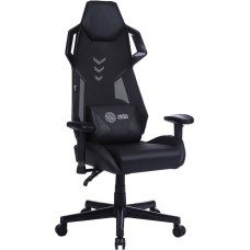 Кресло компьютерное игровое CACTUS Кресло игровое CS-CHR-090BL черный эко.кожа/сетка крестов. нейлон