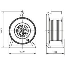 IEK Удлинитель силовой Garden, розеток 4шт, 2x1.0 кв.мм, 10A, 40м, ПВС, катушка, желтый [wkp23-10-04-40]