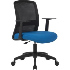 Кресло компьютерное CACTUS Кресло CS-MC333-BKBL, сетка/ткань, до 100кг, фиксированные подлокотники, темно-синий