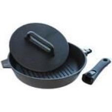 Камская посуда гс8063 гриль чугунная 280х60 съемн. ручка с чугунной крышкой