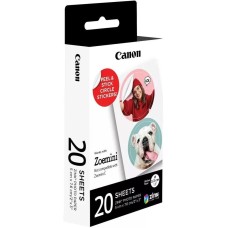 CANON Наклейки ZINK ZP-2030-2C-20 (2 круга) 4967C003 2шт на листе/20л./белый для сублимационных принтеров