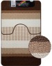 САНАКС - Коврик в ванную СТАР-ЛООП, двойной, КОРИЧНЕВЫЙ, 550 х 900, 550 х 450 мм, 100% полиэстер 00823